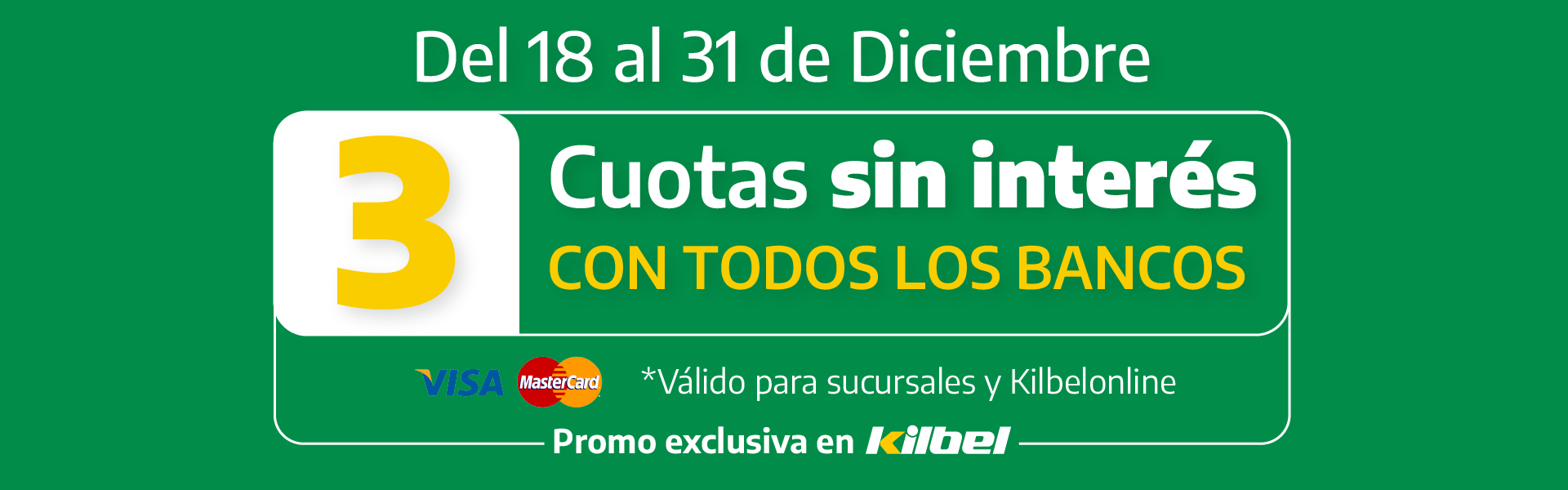 3 cuotas sin interes