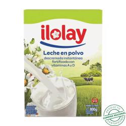 Leche polvo instantánea descremada - caja Ilolay 800 Gr