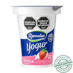 Yogur saborizado entero frutilla - pote Ramolac 125 Gr
