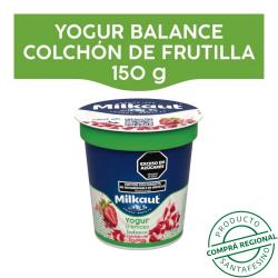 Yogur con fruta 0% frutilla - pote Milkaut 150 Gr