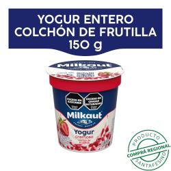 Yogur con fruta entero frutilla - pote Milkaut 150 Gr