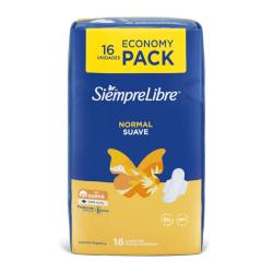 Toallas femeninas con alas normal Siempre Libre 16 U