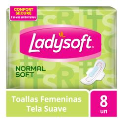 Toallas femeninas con alas normal suave Ladysoft 8 U