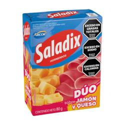 Snacks dúo jamón y queso Saladix 80 Gr