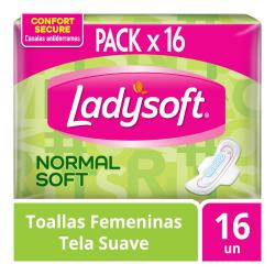 Toallas femeninas con alas normal suave Ladysoft 16 U