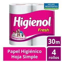 Papel higiénico fresh 4x30 m Higienol 4 U