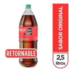 Gaseosa cola retornable - botella Coca Cola 2.5 Lt