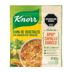 Sopa casera vegetales con fideos caracolitos tricolor Knorr 107.5 Gr