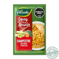 Sopa campestre con fideos/vegetales Alicante 68 Gr