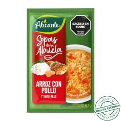 Sopa arroz con pollo/vegetales Alicante 63 Gr