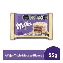 Alfajor triple mousse blanco Milka 55 Gr