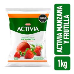 Yogur activo bebible deslactosado frutilla y manzana - sachet Activia 900 Gr