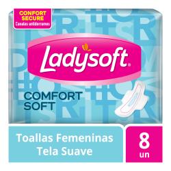 Toallas femeninas con alas comfort Ladysoft 8 U