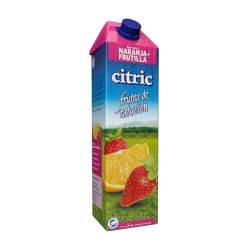 Jugo naranja y frutilla con pulpa - tetra Citric 1 Lt