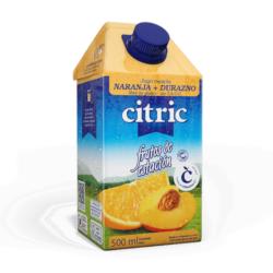 Jugo naranja durazno con pulpa - tetra Citric 500 Ml