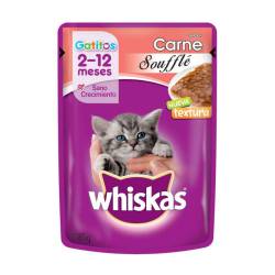 Alimento para gatos cachorros sabor carne - pouch Whiskas 85 Gr
