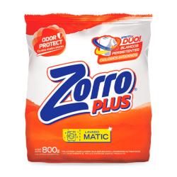 Jabòn en polvo lavarropas automàtico clásico - doy pack Zorro 800 Gr