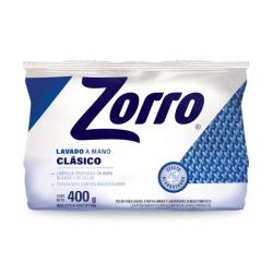 Jabòn en polvo lavado a mano - bolsa Zorro 400 Gr
