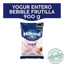 Yogur bebible entero frutilla - sachet Milkaut 900 Gr