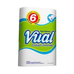 Papel higiénico ecológico texturado 6x30 m Vual 6 U