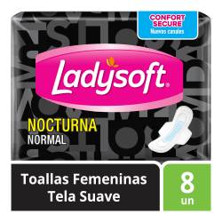 Toallas femeninas con alas nocturna Ladysoft 8 U