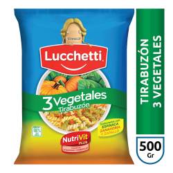 Fideos guiseros tirabuzón 3 vegetales Lucchetti 500 Gr