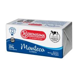 Manteca pan aluminio calidad extra - paquete La Serenisima 200 Gr