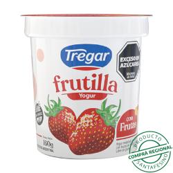 Yogur con fruta entero frutilla - pote Tregar 160 Gr
