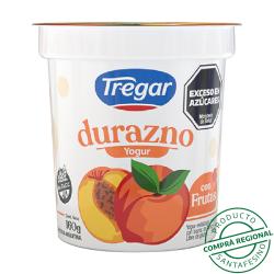 Yogur con fruta entero durazno - pote Tregar 160 Gr