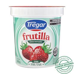 Yogur con fruta descremada frutilla - pote Tregar 160 Gr