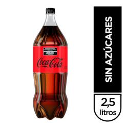 Gaseosa cola sin azúcar descartable - botella Coca Cola 2.5 Lt