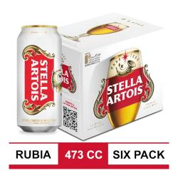 Cerveza rubia lata x473 pack Stella Artois 6 U