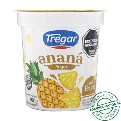 Yogur con fruta entero ananá - pote Tregar 160 Gr
