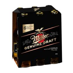 Cerveza rubia botella x330 pack Miller 6 U