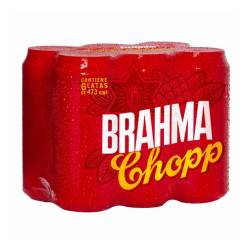 Cerveza rubia lata x473 pack Brahma 6 U