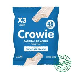 Barra arroz chocolate blanco agrupada Crowie 36 Gr