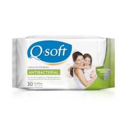 Toallitas humedas antibacterial Q-soft 30 U
