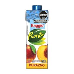Jugo durazno sin azúcar - tetra Baggio Pronto 1 Lt