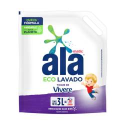 Jabón líquido lavarropas automático con vivere flores blancas - doy pack Ala Matic 3 Lt