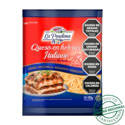 Queso hebras italiano La Paulina 125 Gr