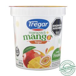 Yogur con fruta entero mango y maracuyá Tregar 160 Gr