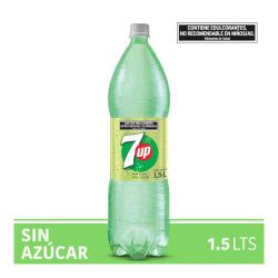 Gaseosa lima limón descartable sin azúcar - botella 7 Up 1.5 Lt