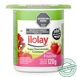 Yogur batido descremado frutilla - pote Ilolay 120 Gr