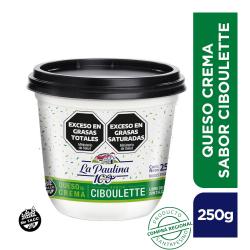Queso untable crema sabor ciboulette La Paulina 250 Gr
