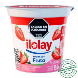 Yogur con fruta entero frutilla - pote Ilolay 150 Gr