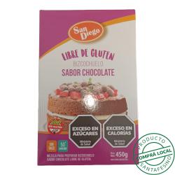 Bizcochuelo chocolate sin tacc - caja San Diego 450 Gr
