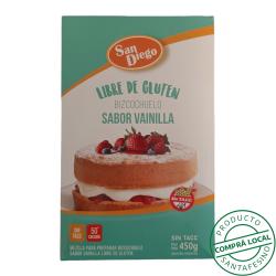 Bizcochuelo vainilla sin tacc - caja San Diego 450 Gr