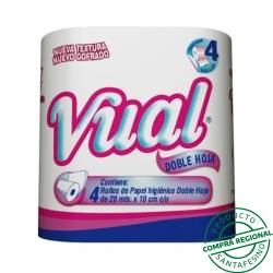 Papel higiénico doble hoja 4x20 m Vual 4 U