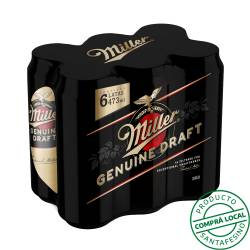 Cerveza rubia lata x473 pack Miller 6 U