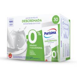 Leche polvo instantánea descremada 30x5gr sobres Purisima 150 Gr